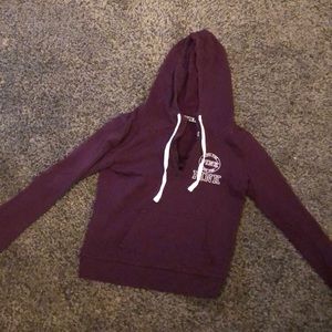 Victoria Secret Maroon Hoodie 3/4 Zip